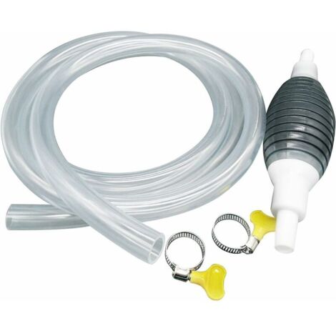 Pompe de transfert Pompe de Transfert de Carburant Manuelle Tuyau à Essence en Caoutchouc Portable Gasoline Siphon Hose Pump pour Diesel Huile Liquide Réservoir (2M), Ensoleillé
