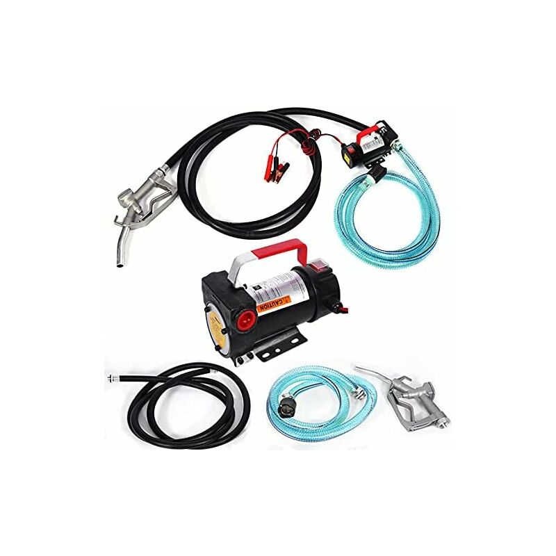Pompe à diesel - 45 l - Filtre à carburant - 2 m - Tuyau d'entrée d'eau en pvc - Tuyau de sortie en caoutchouc de 4 m - Vitesse de rotation du moteur