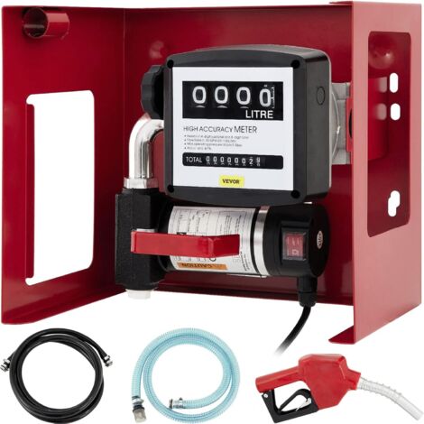Pompe Diesel Automatique 230 V, Gasoil Électrique 40 L/min, à Fioul 2800 tr/min, Pompes Carburant Auto-Aspirant avec Débitmètre, Moteur Puissant -