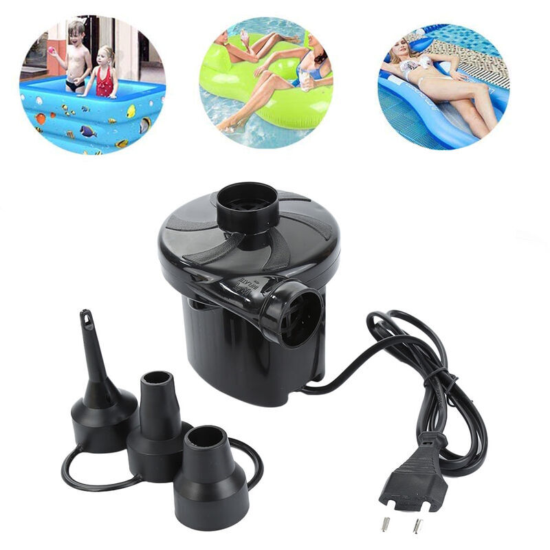 Pompe Électrique, Pompe à Air Électrique, Gonflage et Dégonflage Pompe Électrique avec 3 Buses pour Matelas Gonflable, Camping, Coussin Gonflable,