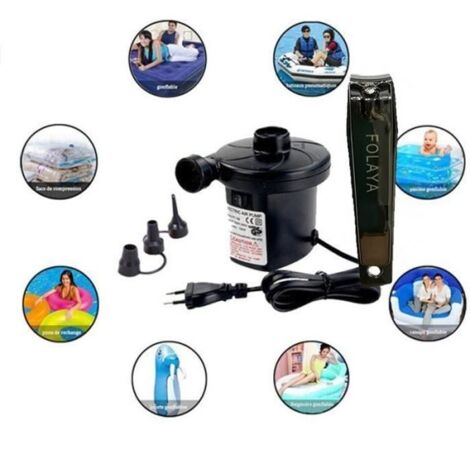 Pompe Electrique,Gonfleur Pompe à air électrique Portable, Pompe gonfleur électrique AC 220-240V, 3 Buses pour Matelas