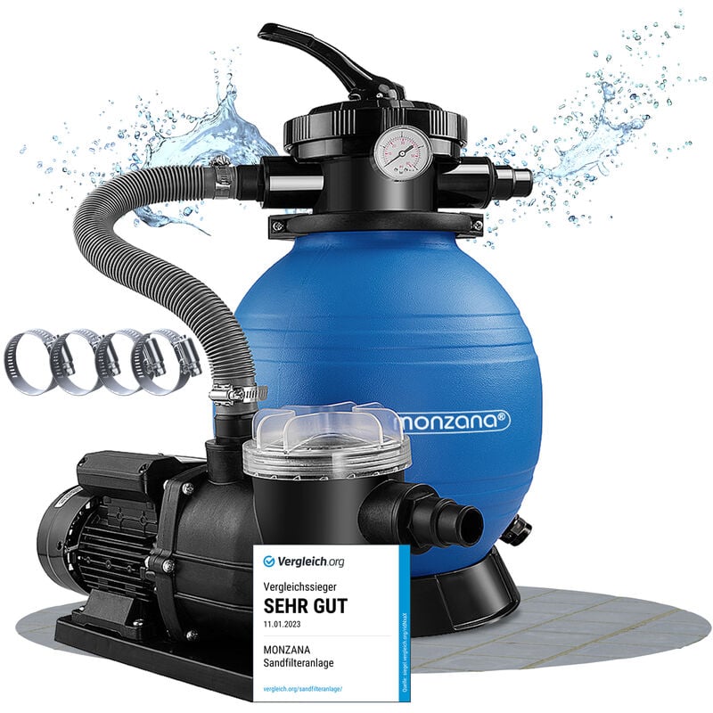 Pompe filtre à sable max. 9.600 L/h avec pré-filtre xxl piscine nettoyage eau