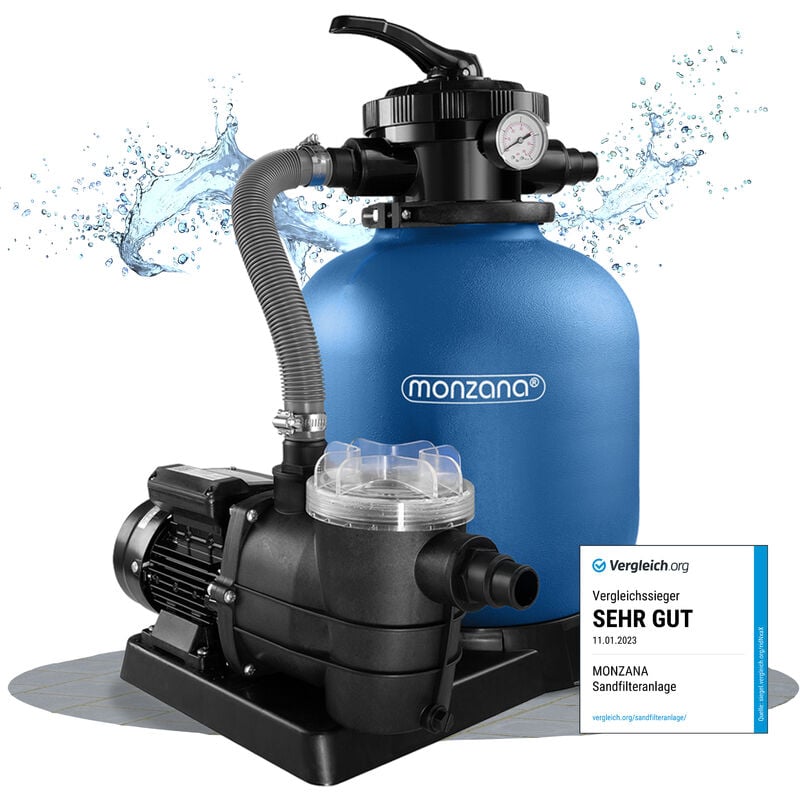 Monzana - Pompe filtre à sable 9.960 l/h préfiltre réservoir xxl filtre à sable piscine nettoyage eau