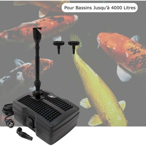 Pompe Filtre + Jets + UV Pour Bassin De Jardin Jusqu'à 4000 Litres