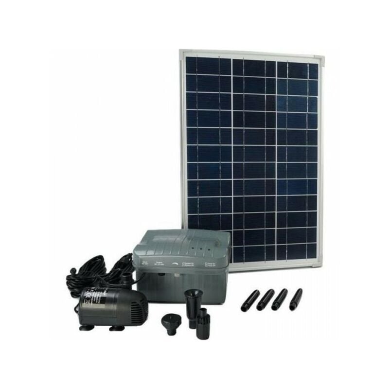 Pompe fontaine de bassin Solarmax 1000 Ubbink Panneau solaire batterie et jets d'eau
