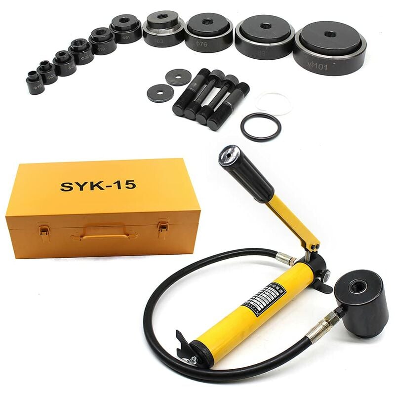 Pompe hydraulique pour poinçonnage de tôle en coffret 15t Découpe hydraulique 16 mm - 101 mm