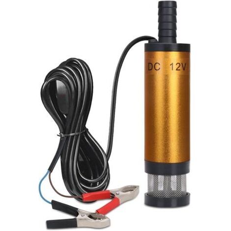 Pompe immergée 12V pour eau et gasoil – Débit 19mm – Acier inoxydable et aluminium – Interrupteur d'alimentation inclus