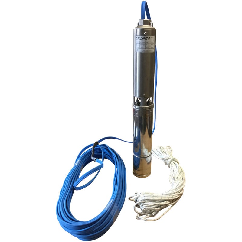 Pompe immergée 4' Orlando 750W. 5.5 bars - 5.4m3. cable 25m