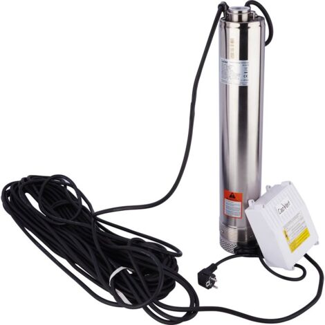Pompe immergée 6.3 bars – Débit variable pour forage jusqu'à 25m – 7 turbines en inox – Câble de 30m inclus – Fluxe