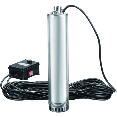 Pompe immergée inox pour eaux claires 900 W – Débit max 4500 l/h – Hauteur manométrique 60 m – Câble 20 m H07RN-F – Sodigreen