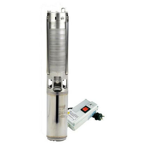 Pompe Immergée Monophasé 220v 4 Turbine Inox 0.55kw - 1.7 M3/h à 6.5 Bars Avec Coffret De Démarrage