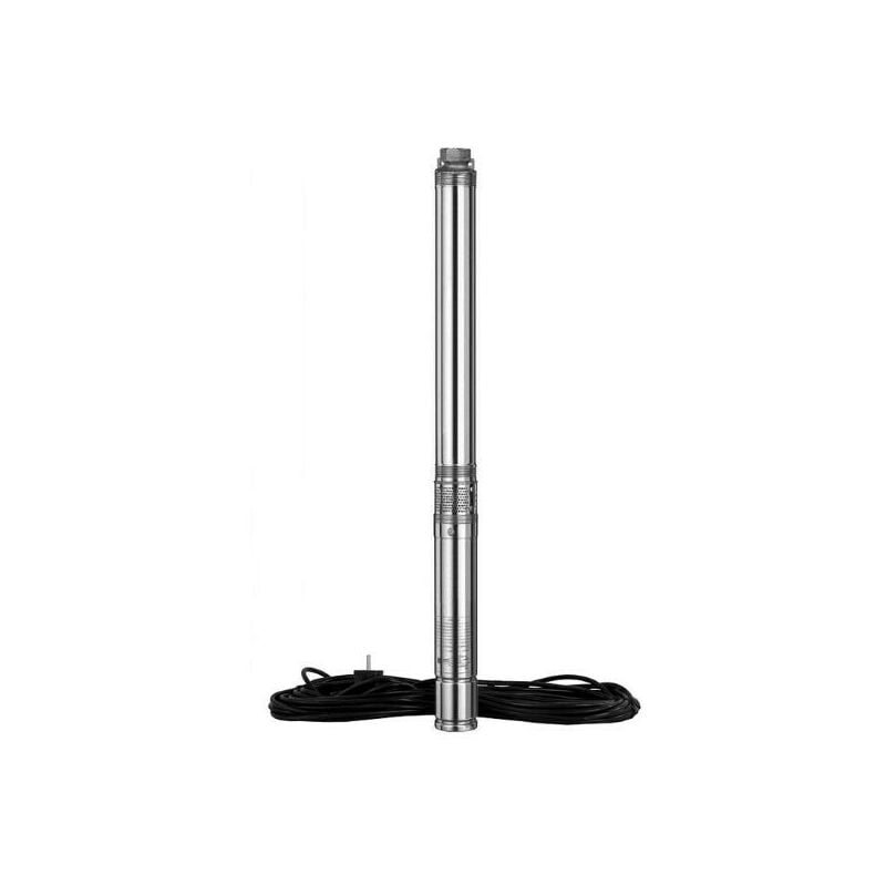 Pompe immergée pour forage - 1100W - 60 m - Inox - 8m3-h -câble 18 m