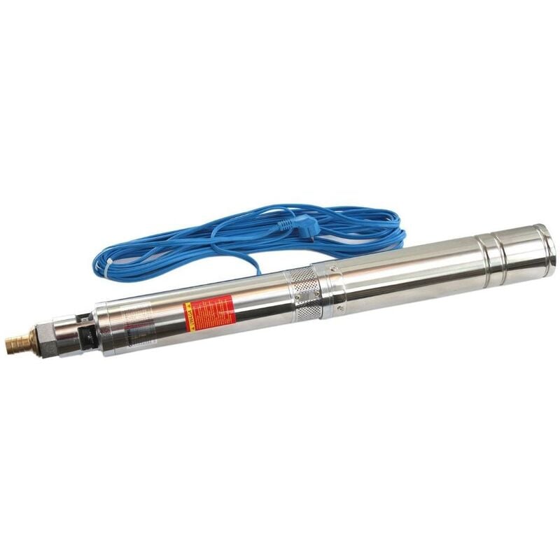 Pompe immergée pour forage - 1100W - 62 m - Inox - 5.4m3-h - câble 10 m