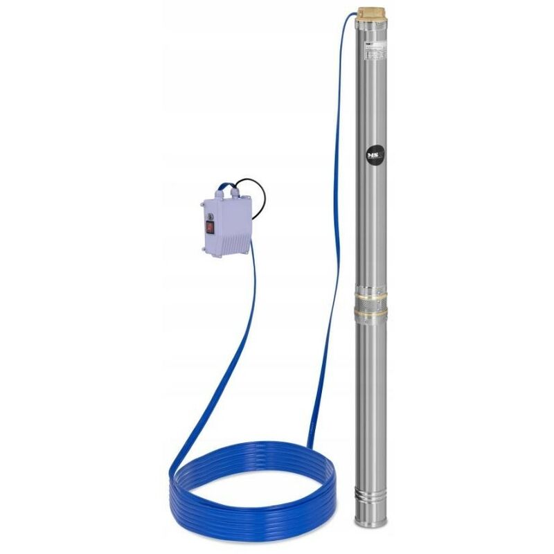 Pompe immergée pour forage avec boitier - 2200W - 96 m - Inox - 11m3-h - câble 20m