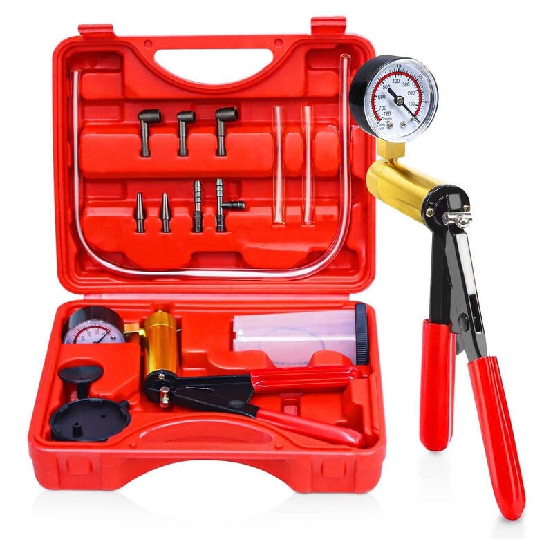 Ouylaf - Coffret Pompe purge Purgeur liquide de Frein Testeur de Circuits à dépression,Pompe à Vide Manuelle,Vide Kit Outil de Réparation pour Voiture