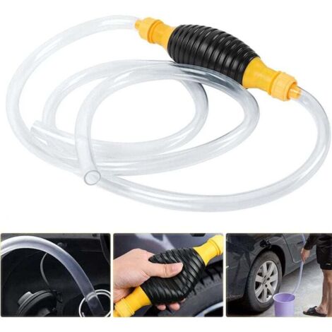 Pompe Manuelle Transfert de Liquide, Pompe Essence de Transfert de Portable Manuel, Pompe À Main Essence Gaz Diesel Huile Eau Réservoir de Poissons avec 2M de Tuyau de Pression de Tube