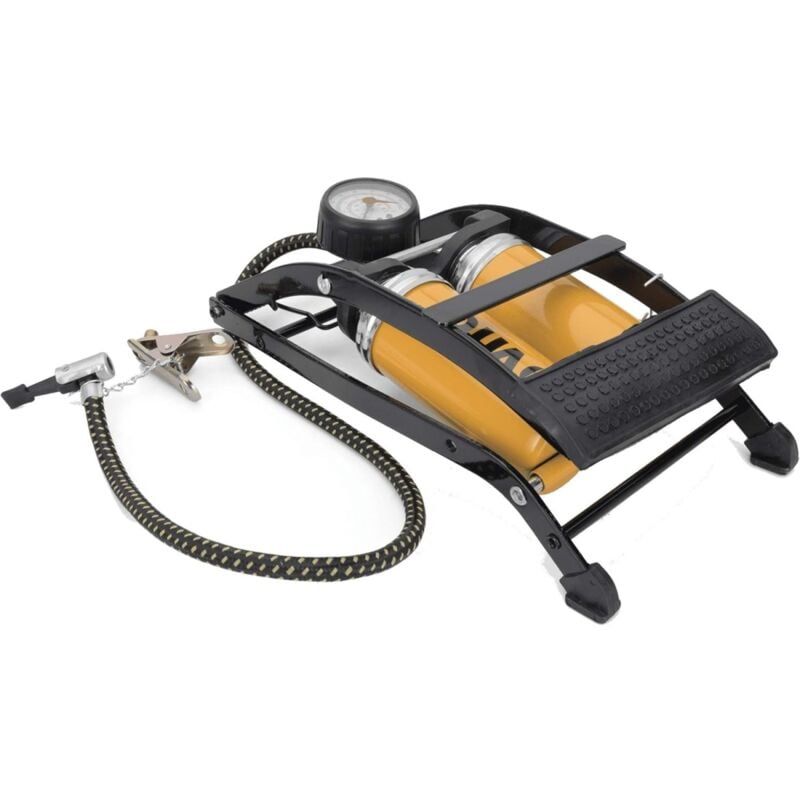 Vito - Pompe à pied double piston 7 bar Manomètre Gonflage rapide Précis