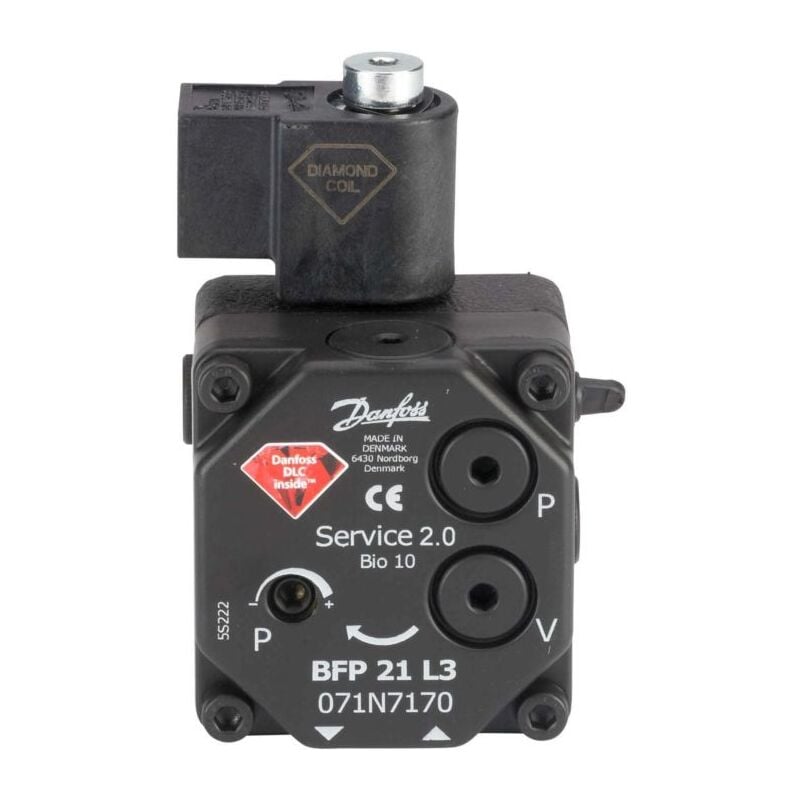 Bfp 21 pompe brûleur fioul 071N7170 L3, 2400-3600 n, gauche, 24 l/h, 2000 -étage, avec électrovanne - Danfoss