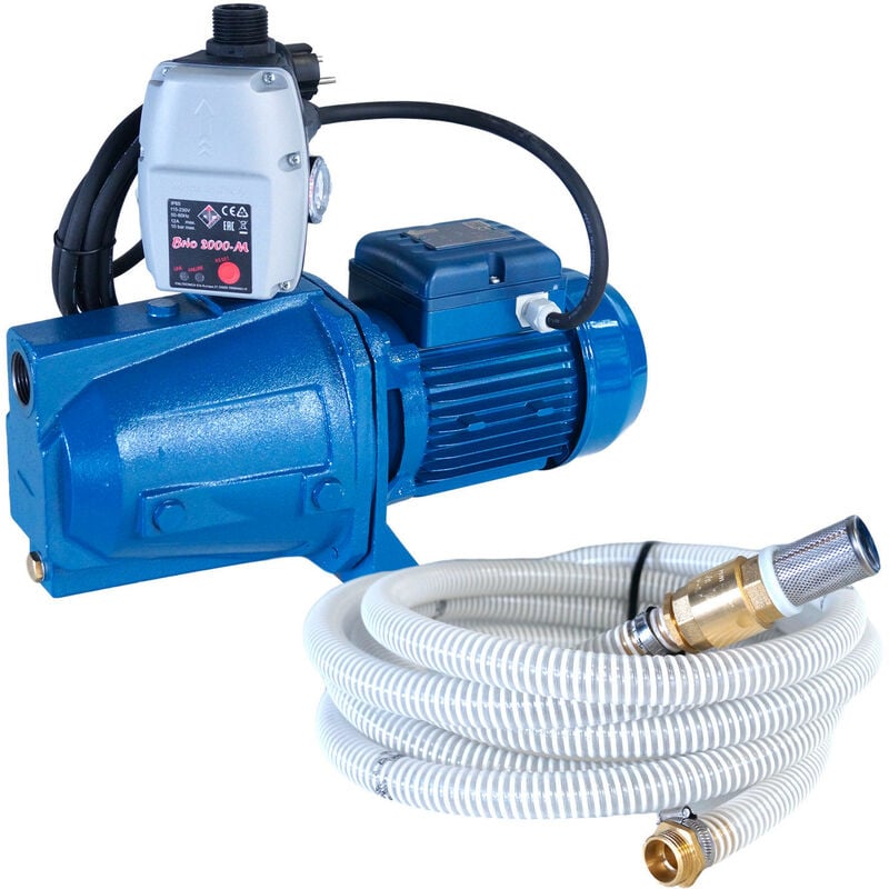 Pentax Pump - Pompe Auto Amorçante Série Jet 230v 0.55kw / 0.8cv Avec 3m De Câble + Kit Aspiration 7m ø25mm + Presscontrol