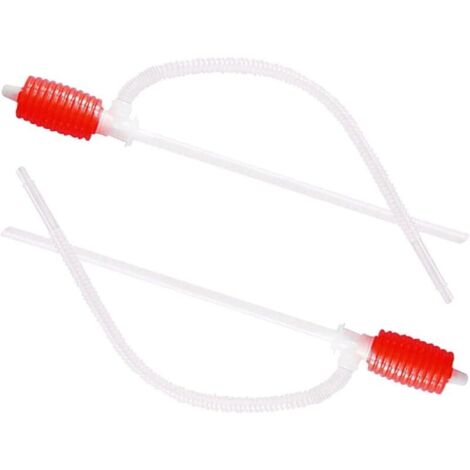Pompe Siphon Manuelle pour Transfert de Carburant et Huile, Tuyau Réutilisable en Plastique, Design Manuel Polyvalent, 2 Pièces pour Voiture et Baril