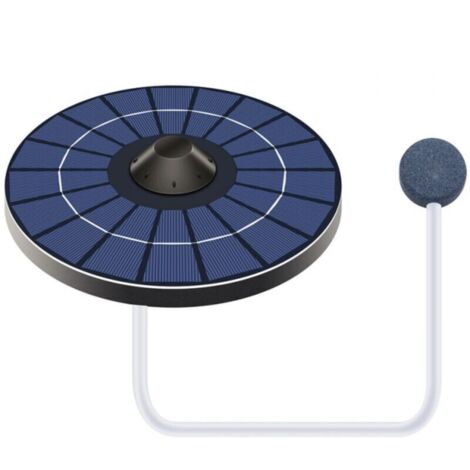 Pompe solaire à oxygène pour bassin – Débit 0,8 L/min – Étanchéité IP65 – Avec tuyau d'air et pierre à bulles – Pour petits étangs