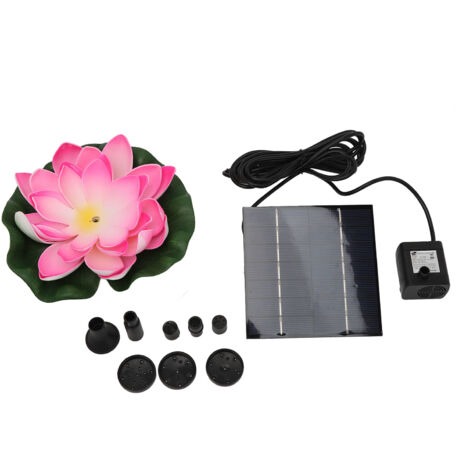 Pompe Solaire Flottante pour Bassin 1.4W - Fontaine à Oiseaux avec Fleur de Lotus pour Jardin, Aquarium ou Terrasse