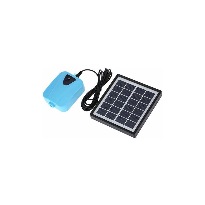 Pompe Solaire pour Aération d'Étang - Oxygénateur d'Eau avec Pompe à Air pour Aquarium (2L/min, Argent)