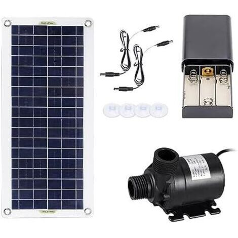 Pompe Solaire pour Bassin 50W 800L/H - Kit Pompe à Eau sans Balais Ultra-silencieux et Submersible - Moteur ABS 12V pour Fontaine de Jardin et Étang de Poissons