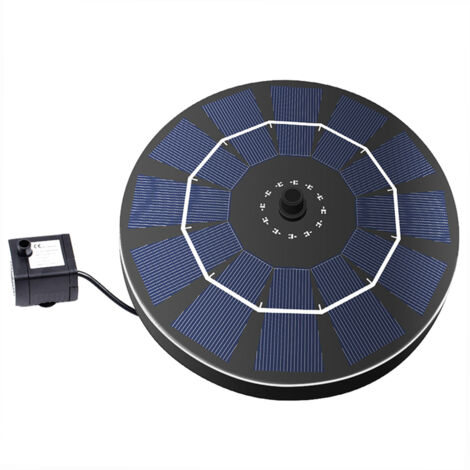 Pompe solaire pour fontaine et bain d'oiseaux avec batterie de secours, 2,5 W, sans balais, anti-blocage, kit de panneau de commande pour bain d'oiseaux, jardin ou petit bassin.
