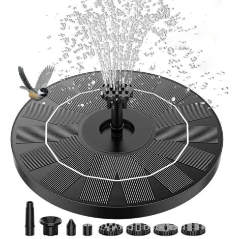 Pompe solaire pour fontaine, fontaine flottante ronde de 16 cm pour jardin, bassin, piscine et terrasse, fontaine extérieure à énergie solaire