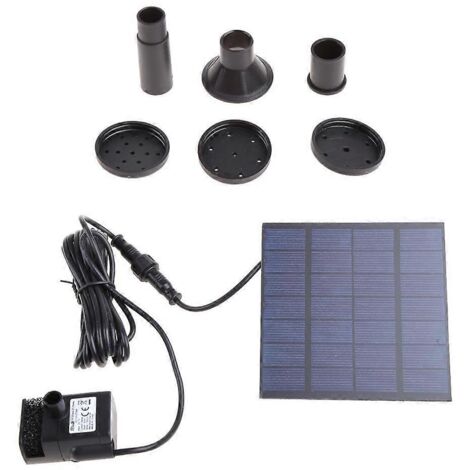 Pompe solaire submersible carrée pour fontaine extérieure, kit de bassin de jardin avec panneau solaire, débit d'eau réglable, écologique et silencieux.