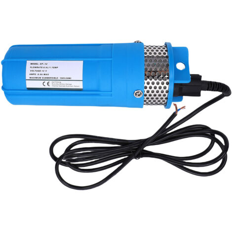 Pompe solaire Submersible pour puits profonds, 96W, débit maximal, tête de 1,7 GPM, Submersion de 230 pieds, 100 pieds pour l'eau, courant continu, 12V, 8A