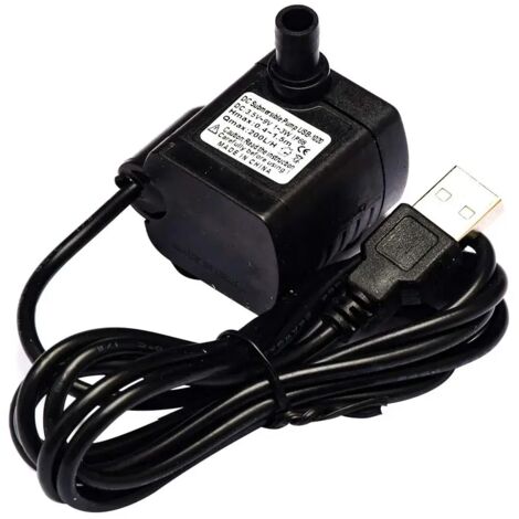 Pompe solaire submersible USB 3,5 V à 9 V CC, 3 W, 200 l/h, pour aquarium, fontaine ou bassin (sortie 8 mm).