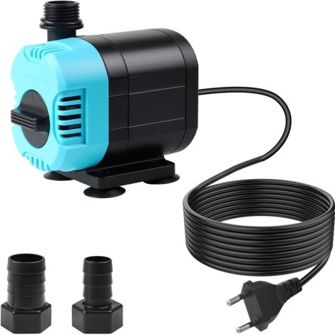 Pompe Submersible - 1200 L/H - Plastique ABS - Débit Réglable - Aquarium Étang Fontaine - 15W
