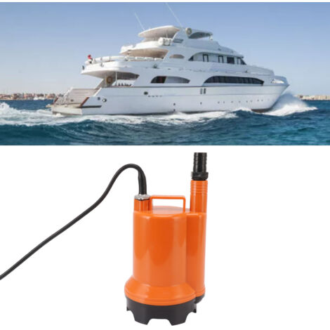 Pompe submersible DC 130W 12V, base plastique renforcée, moteur cuivre, décharge marine pour bateaux de pêche et jardinage extérieur