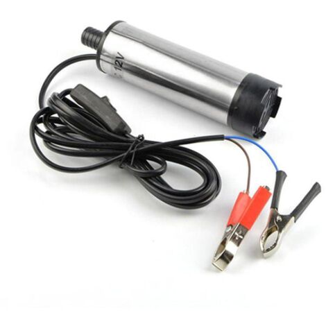 Pompe submersible en acier inoxydable 12 V 3,8 cm 12 L/min pour le remplissage d'eau et de kérosène (8500 tr/min, argent)
