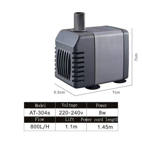 Pompe submersible, petite pompe de circulation d'échange d'eau ultra-silencieuse (AT-304S,8W)
