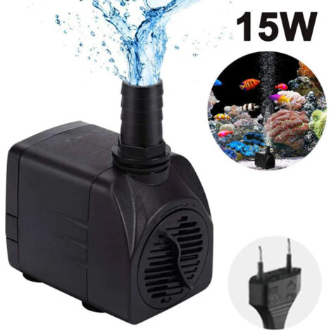 Pompe submersible, Pompe fontaine,pompe à eau ultra silencieuse avec avec cordon d'alimentation de 5 pieds, 1buses pour aquarium, aquarium, statuaire, culture hydroponique, 15W