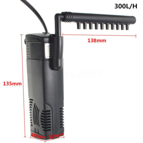 Pompe submersible pour aquarium avec filtre interne, 1200 L/h et 300 L/h (3 W) - AquaForge