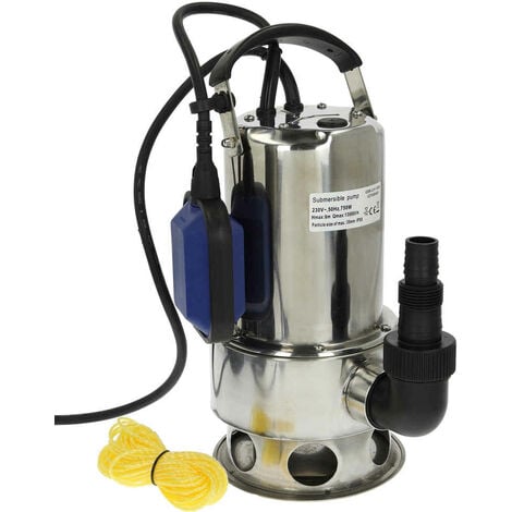 Pompe submersible pour eaux usées inox 750W avec interrupteur à flotteur