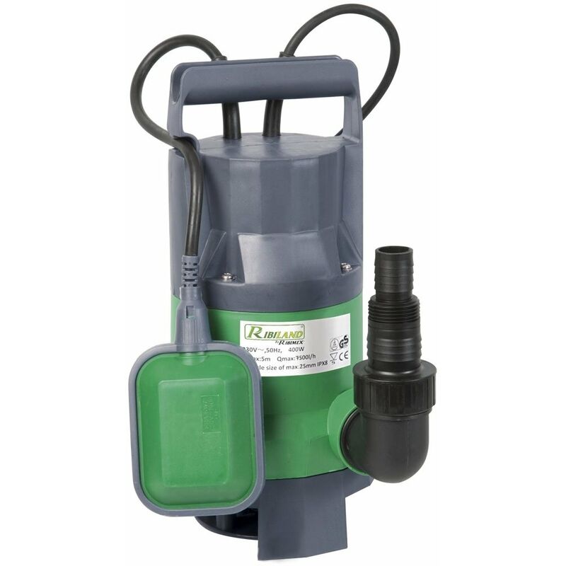 Pompe vide-cave eaux chargées 400 Watts + interrupteur flotteur