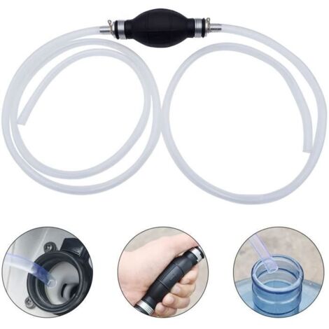 Pompe Transfert Liquide l'eau Transfert Manuel Portable Voiture Carburant Main Siphon Pompe Avec 2,05 M Siphon Tuyau