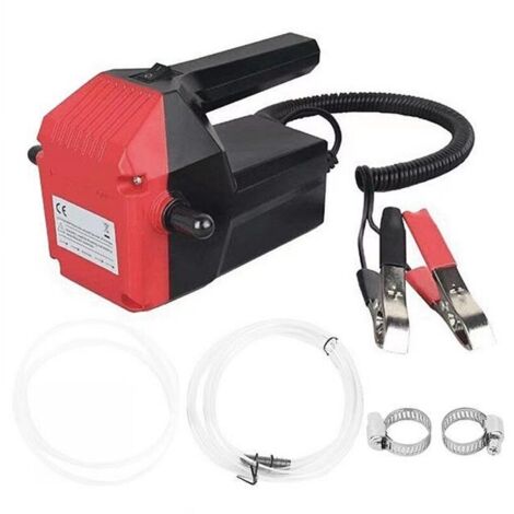 Pompe vidange huile moteur, 12V pompe essence, pompe electrique gasoil à huile résistantes à la corrosion, pour voiture, bateau, moto, comprend des instructions et des chiffons d'huile (Rouge)