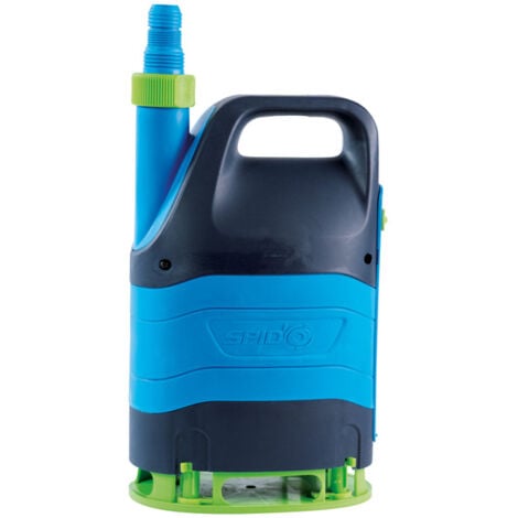 SPIDO Pompe d’évacuation 3 en 1 Spid’O CDW 400 – Eaux claires & chargées Ø 25 mm – 400 W – Débit 7 m³/h – Refoulement 5 m – Flotteur interne compact – Aspiration rase 5 mm – Accès rapide au flotteur