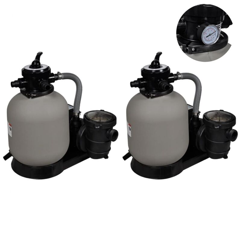 Werwing - Pompes à filtre à sable 2 pcs 600 w 17000 l/h