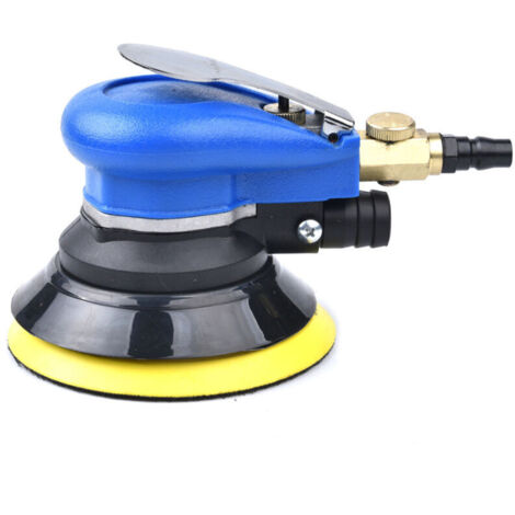 Ponceuse à air pneumatique, Ponceuse à air pneumatique 5in 10000 TR/Min, Collecte de poussière de Machine de Polissage de Cire pour Le Travail du Bois de Soins de Peinture de Voiture  -bleu,