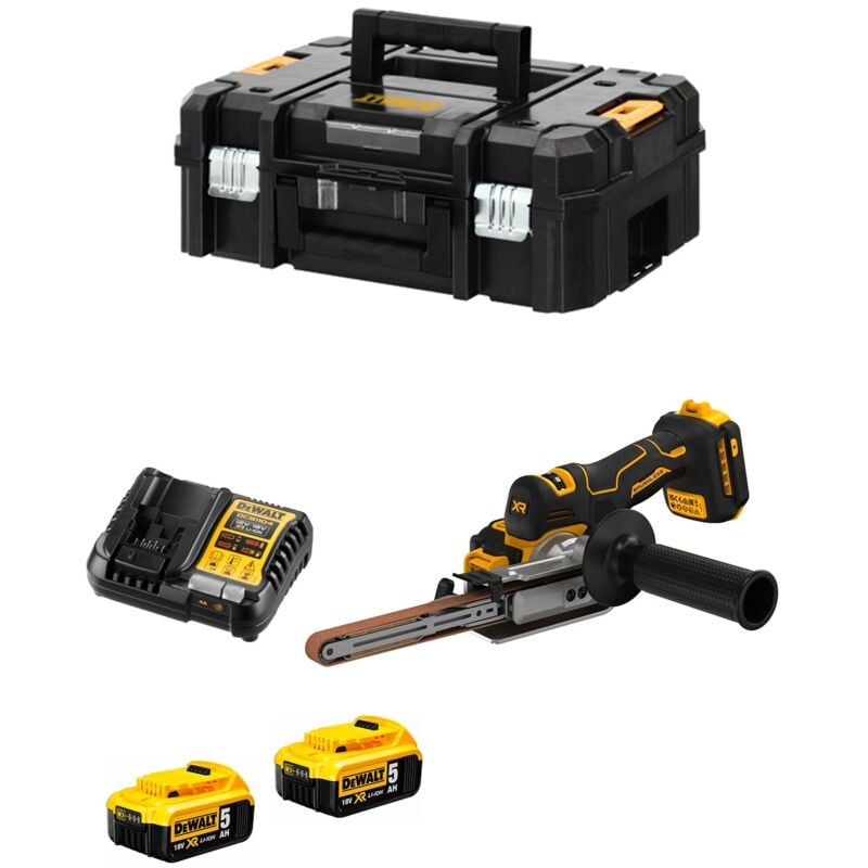 Ponceuse à bande Dewalt DCM200P2T (2 x 5,0 Ah DCB1104 tstak ii)