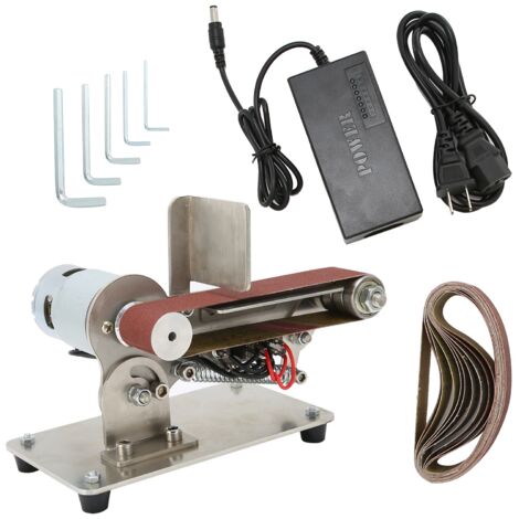 Ponceuse à bande électrique mini, machine à polir et meuler réglable 100W 775, pour bricolage, prise US, 110‑240V AC.