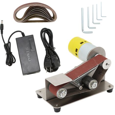 Ponceuse à Bande Mini Électrique 100W 775 DIY, Polissage et Affûtage, Machine à Poncer avec Prise US AC110‑240V