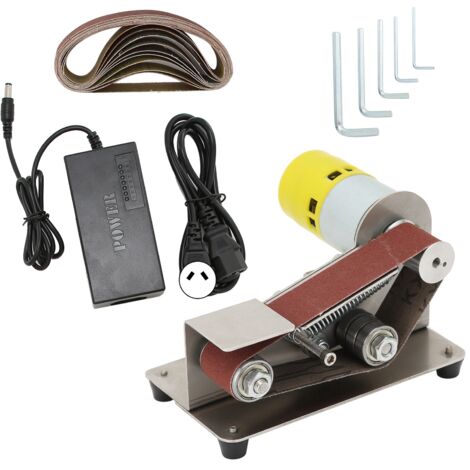 Ponceuse à Bande Mini Électrique 100W pour Polissage et Affûtage DIY - Machine à Poncer avec Prise AU 110-240V